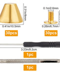 30 Sets Barrel Riveted Spikes Studs with Screwdriver and Hole Punch Tool 30 Sets Barrel Riveted Spikes Studs with Screwdriver and Hole Punch Tool