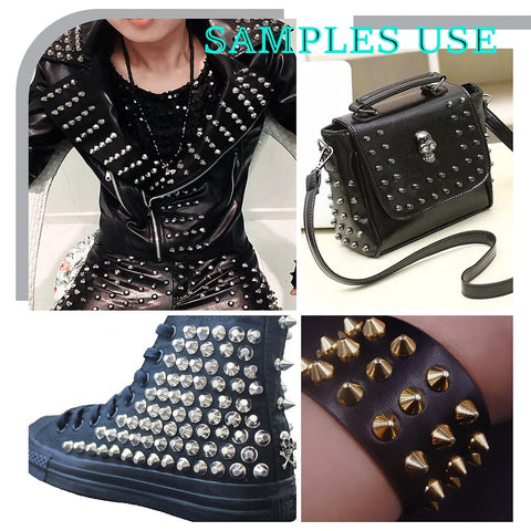 30 Sets Barrel Riveted Spikes Studs with Screwdriver and Hole Punch Tool 30 Sets Barrel Riveted Spikes Studs with Screwdriver and Hole Punch Tool