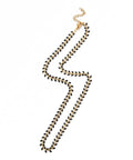 BLACK 304 Stainless Enamel Ear of Wheat Link Chain Necklace, PVD Vacuum Plating 304 Stainless Enamel Ear of Wheat Link Chain Necklace, PVD Vacuum Plating