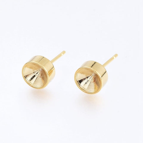 GOLDEN 304 Stainless Steel 6mm Stud Earring Settings – Flat Pad 304 Stainless Steel 6mm Stud Earring Settings – Flat Pad | Balzar Crafts Cyprus