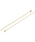 50mm long, Head: 2 mm, pin: 0.5mm thick 304 stainless steel Ball Head pins Ion plated 18K Gold Plating 304 stainless steel Ball Head pins Ion plated 18K Gold Plating
