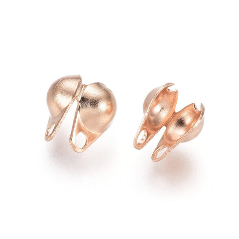 304 Stainless Steel Bead Tips, Calotte Ends, Clamshell Knot Cover, Rose Gold, 6x4x3mm 304 Stainless Steel Bead Tips, Calotte Ends, Clamshell Knot Cover, Rose Gold, 6x4x3mm