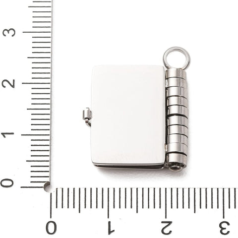 304 Stainless Steel Book with Heart Pendant Charm – Stainless Steel Color Stainless Steel Book with Heart Charm | BalzarCrafts
