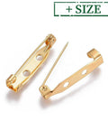 304 Stainless Steel Brooch Findings, Real 18K Gold Plated 304 Stainless Steel Brooch Findings, Real 18K Gold Plated