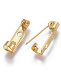 4x16.5mm pin: 0.5mm. 304 Stainless Steel Brooch Findings, Real 18K Gold Plated 304 Stainless Steel Brooch Findings, Real 18K Gold Plated
