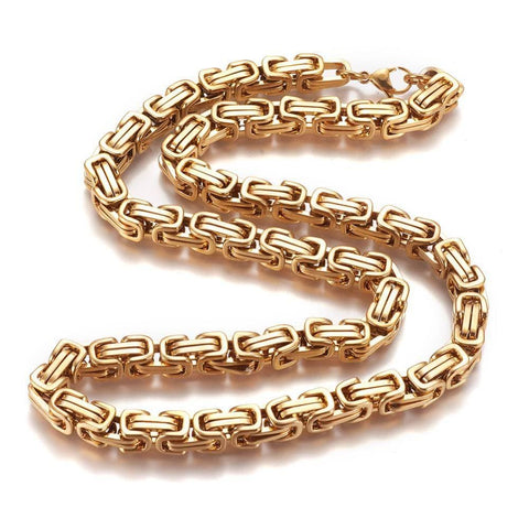 304 Stainless Steel Byzantine Chain Necklace, Golden, 23.82 inch(60.5cm) 304 Stainless Steel Byzantine Chain Necklace, Golden, 23.82 inch(60.5cm)