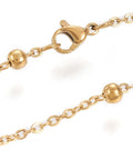 304 Stainless Steel Cable Chain Necklaces, with Round Beads, Golden (50.8~51.3cm) long 304 Stainless Steel Cable Chain Necklaces, with Round Beads, Golden (50.8~51.3cm) long