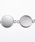 304 Stainless Steel Cabochon Connector Settings, Flat Round, 31MM 304 Stainless Steel Cabochon Connector Settings, Flat Round, Stainless Steel Color Size: about 22mm wide, 31.5mm long, 2mm thick, hole: 2.5mm; tray: 20mm.