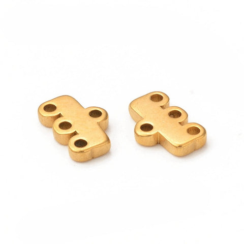 GOLDEN 304 Stainless Steel Chandelier Component Links, 4-Loop Connector, Rectangle, 5x8x1.5mm 304 Stainless Steel Chandelier Component Links, 4-Loop Connector, Rectangle, 5x8x1.5mm