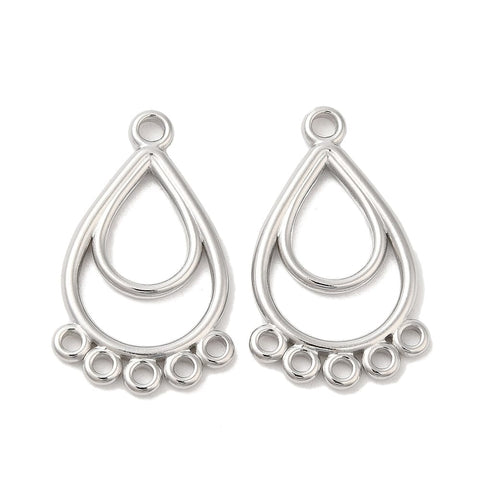STAINLESS STEEL 304 Stainless Steel Chandelier Component Links, Teardrop, 32x19.5x2.2mm 304 Stainless Steel Chandelier Component Links, Teardrop, 32x19.5x2.2mm