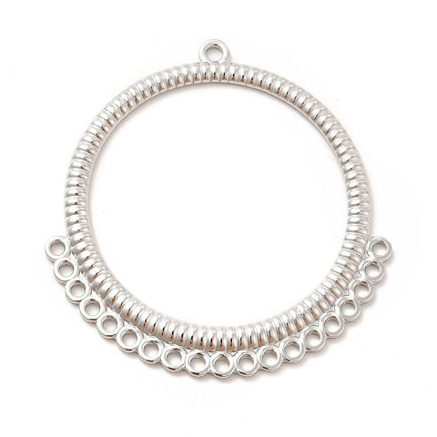 STAINLESS STEEL 304 Stainless Steel Chandelier Components Links, Grooved Round Ring, 45.5x43.5x2mm 304 Stainless Steel Chandelier Components Links, Grooved Round Ring, 45.5x43.5x2mm