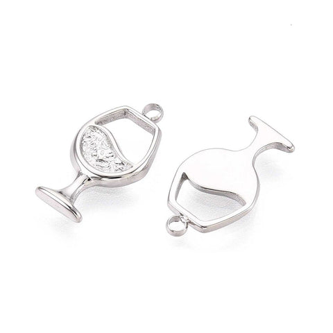 304 Stainless Steel Charm, Wine Glass Charm, 14x7.5x1.5mm 304 Stainless Steel Charm, Wine Glass Charm, 14x7.5x1.5mm