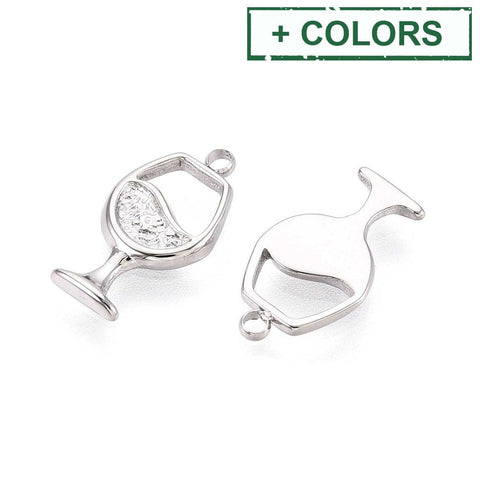 304 Stainless Steel Charm, Wine Glass Charm, 14x7.5x1.5mm 304 Stainless Steel Charm, Wine Glass Charm, 14x7.5x1.5mm