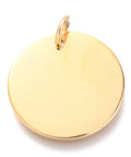 ION 18KT GOLD PLATED 304 Stainless Steel Charms | Flat Round Blank Stamping Tags with Jump Rings 304 Stainless Steel Charms | Flat Round Blank Stamping Tags with Jump Rings