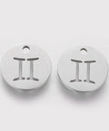 Gemini 304 Stainless Steel Charms, Flat Round with Constellation/Zodiac Sign, 12mm 304 Stainless Steel Charms, Flat Round with Constellation/Zodiac Sign, 12mm
