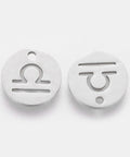 Libra 304 Stainless Steel Charms, Flat Round with Constellation/Zodiac Sign, 12mm 304 Stainless Steel Charms, Flat Round with Constellation/Zodiac Sign, 12mm