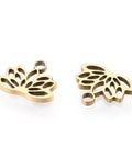 Ion Gold Plated 304 Stainless Steel Charms, Lotus Charms, 7.5x9.5x1mm 304 Stainless Steel Charms, Lotus Charms, 7.5x9.5x1mm
