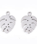 Stainless Steel color 304 Stainless Steel Charms, Monstera Leaf, Golden Size: about 13mm long 304 Stainless Steel Charms, Monstera Leaf, Golden Size: about 13mm long, 9mm wide, 1mm thick, hole: 1mm.