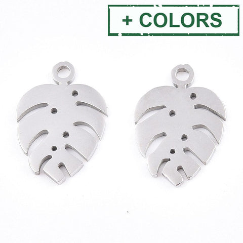 304 Stainless Steel Charms, Monstera Leaf, Golden Size: about 13mm long 304 Stainless Steel Charms, Monstera Leaf, Golden Size: about 13mm long, 9mm wide, 1mm thick, hole: 1mm.