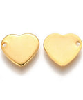 304 Stainless Steel Charms, Stamping Blank Tag, Heart, Real 24K Gold Plated 10mm 304 Stainless Steel Charms, Stamping Blank Tag, Heart, Real 24K Gold Plated 10mm