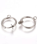 STAINLESS STEEL COLOR 304 Stainless Steel Clip-on Earring Findings, 17x13x4.5mm 304 Stainless Steel Clip-on Earring Findings, 17x13x4.5mm