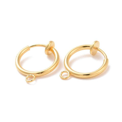 GOLD PLATED 304 Stainless Steel Clip-on Earring Findings, 17x13x4.5mm 304 Stainless Steel Clip-on Earring Findings, 17x13x4.5mm