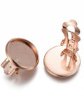 304 Stainless Steel Clip-On Earring Settings Rose Gold 12mm 304 Stainless Steel Clip-On Earring Settings Rose Gold 12mm