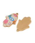 304 Stainless Steel Colorful Enamel Pendants, Ion Plating(IP), Religion Hamsa Hand Charm 304 Stainless Steel Colorful Enamel Pendants, Ion Plating(IP), Religion Hamsa Hand Charm