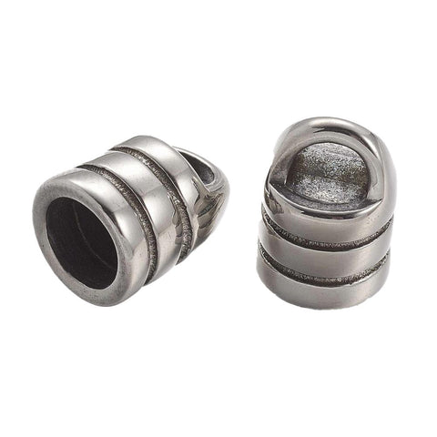 304 Stainless Steel Cord Ends, End Caps, Antique Silver, 13x10mm, Hole: 7mm 304 Stainless Steel Cord Ends, End Caps, Antique Silver, 13x10mm, Hole: 7mm