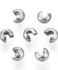 304 Stainless Steel Crimp Beads Covers, 3.5x4mm 304 Stainless Steel Crimp Beads Covers, 3.5x4mm