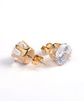 304 Stainless Steel Cubic Zirconia Stud Earrings, Golden, Clear 304 Stainless Steel Cubic Zirconia Stud Earrings, Golden, Clear