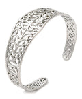 STAINLESS STEEL COLOR 304 Stainless Steel Cuff Bangles, Hollow Flower Open Bangles for Women 304 Stainless Steel Cuff Bangles, Hollow Flower Open Bangles for Women