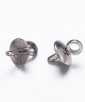 304 Stainless Steel Cup Pearl Peg Bails Pin Pendants, For Half Drilled Beads, 7x5mm 304 Stainless Steel Cup Pearl Peg Bails Pin Pendants, For Half Drilled Beads, 7x5mm