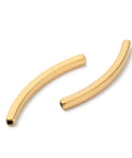 18KT GOLD PLATED 304 Stainless Steel Curved Tube Beads, 5x40x3mm 304 Stainless Steel Curved Tube Beads, 5x40x3mm