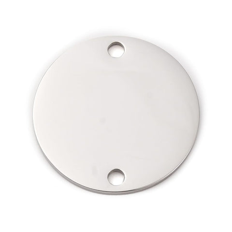 304 Stainless Steel Disc Connector Charms – Mirror Polished Stamping Blank Tags, 20mm Stainless Steel Disc Connector Blank Tags 20mm | BalzarCrafts