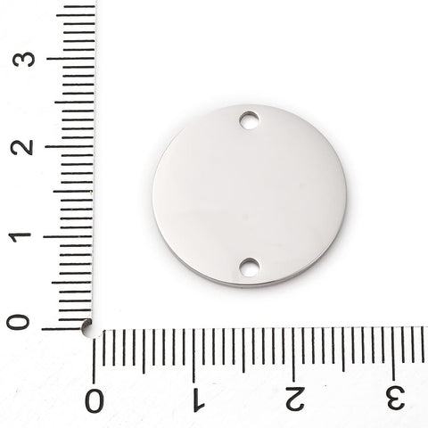 304 Stainless Steel Disc Connector Charms – Mirror Polished Stamping Blank Tags, 20mm Stainless Steel Disc Connector Blank Tags 20mm | BalzarCrafts