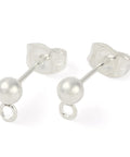 STAINLESS STEEL COLOR 304 Stainless Steel Ear Stud, 7MM 304 Stainless Steel Ear Stud Components, Golden Size: about 4mm wide, 7mm long, hole: 2mm; pin: 0.7mm.