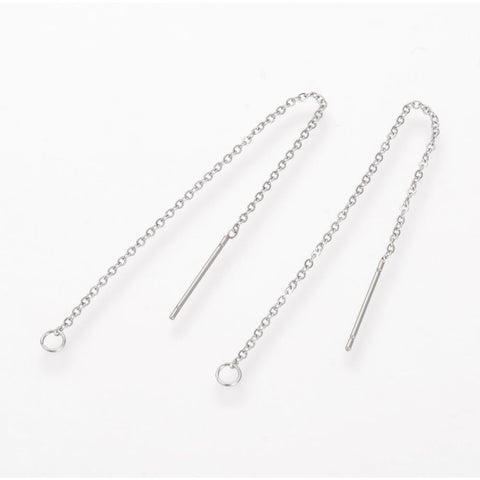 304 Stainless Steel Earring Findings, Ear Threads 304 Stainless Steel Earring Findings, Ear Threads