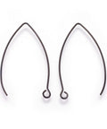 304 Stainless Steel Earring Hooks, Electrophoresis Black 24x41.5mm 304 Stainless Steel Earring Hooks, Electrophoresis Black 24x41.5mm