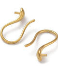 ION  18K GOLD PLATED 304 Stainless Steel Earring Hooks, for Half Drilled Beads 17mm 304 Stainless Steel Earring Hooks – For Half Drilled Beads, Jewelry Making Findings