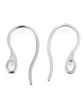 304 Stainless Steel Earring Hooks, with Horizontal Loop, 12x22mm 304 Stainless Steel Earring Hooks, with Horizontal Loop, 12x22mm