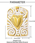 304 Stainless Steel Enamel Arch Heart Pendants, Real 18K Gold Plated White Charms, 21x15mm 304 Stainless Steel Enamel Arch Heart Pendants, Real 18K Gold Plated White Charms, 21x15mm