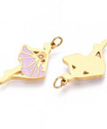 304 Stainless Steel Enamel Ballet Dancer Pendants, 18K Gold Plated 304 Stainless Steel Enamel Ballet Dancer Pendants, 18K Gold Plated