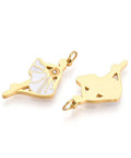 SNOW 304 Stainless Steel Enamel Ballet Dancer Pendants, 18K Gold Plated 304 Stainless Steel Enamel Ballet Dancer Pendants, 18K Gold Plated
