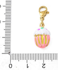304 Stainless Steel Enamel Cake Charm Gold with Lobster Clasp, 29mm 304 Stainless Steel Enamel Cake Charm Gold with Lobster Clasp 29mm