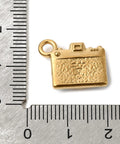 304 Stainless Steel Enamel Camera Charms, Real 18K Gold Plated, Deep Sky Blue 304 Stainless Steel Enamel Camera Charms, Real 18K Gold Plated 