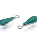 TEAL 304 Stainless Steel Enamel Charms, Teardrop, 12x4.5x2mm 304 Stainless Steel Enamel Charms, Teardrop, 12x4.5x2mm