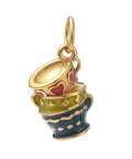 304 Stainless Steel Enamel Cup Pendant Gold with Jump Ring, 15mm 304 Stainless Steel Enamel Cup Pendant Gold with Jump Ring, 15mm