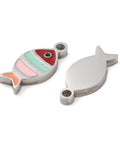 STAINLESS STEEL 304 Stainless Steel Enamel Fish Charms, 5.5x12mm 304 Stainless Steel Enamel Fish Charms, 5.5x12mm