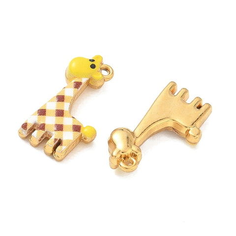 304 Stainless Steel Enamel Giraffe Pendant – 18K Gold Plated 304 Stainless Steel Enamel Giraffe Pendant – 18K Gold Plated